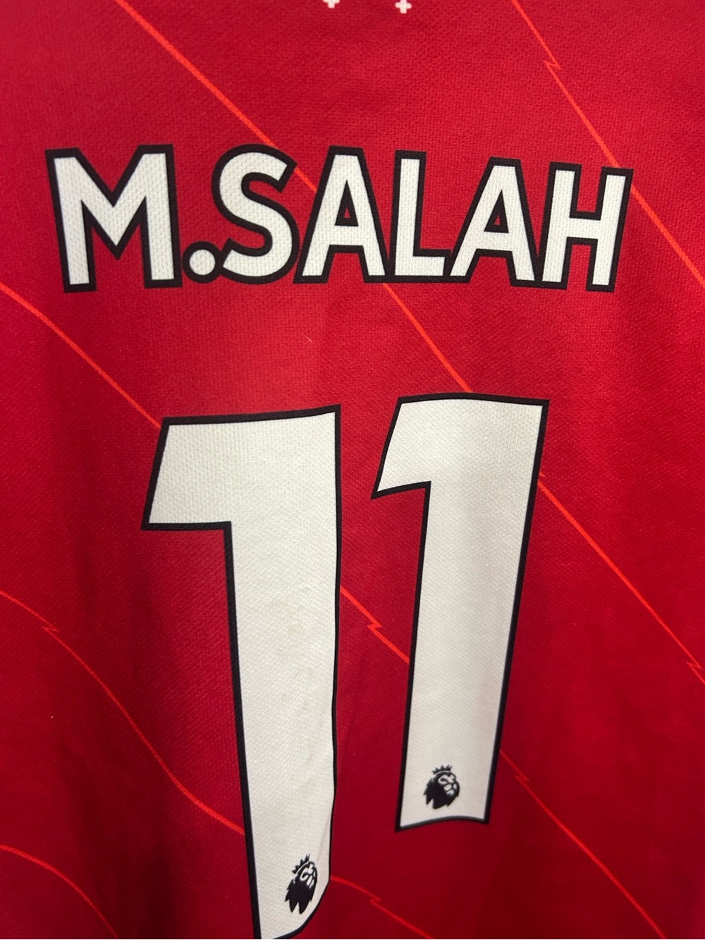 Liverpool FC Red Standard Chartered Soccer Jersey M. Salah #11 Size 28 Youth - Picture 5 of 7